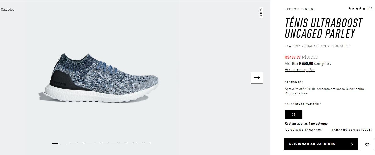 tênis Ultraboost uncaged Parley
