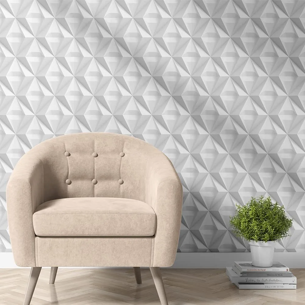 Papel de parede estilo 3D para quartos minimalistas