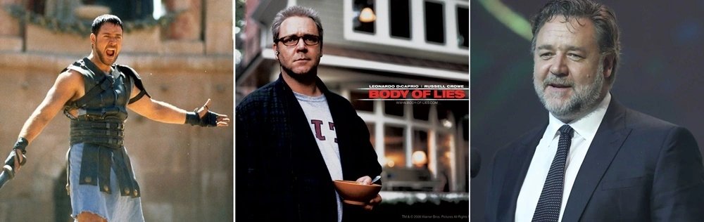 Russell Crowe transformações cinema