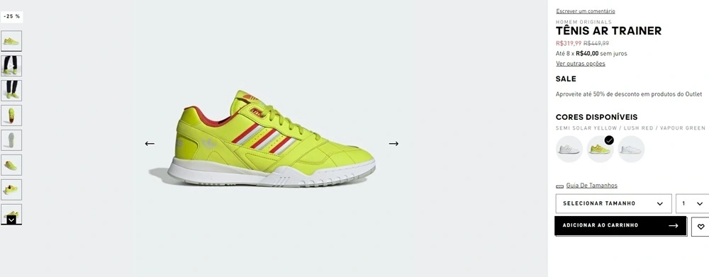 Tênis Ar Trainer amarelo
