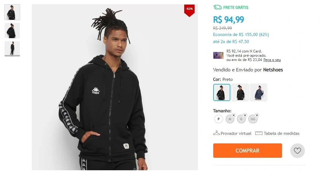 Jaqueta Moletom Kappa Authentic Lifestyle 18