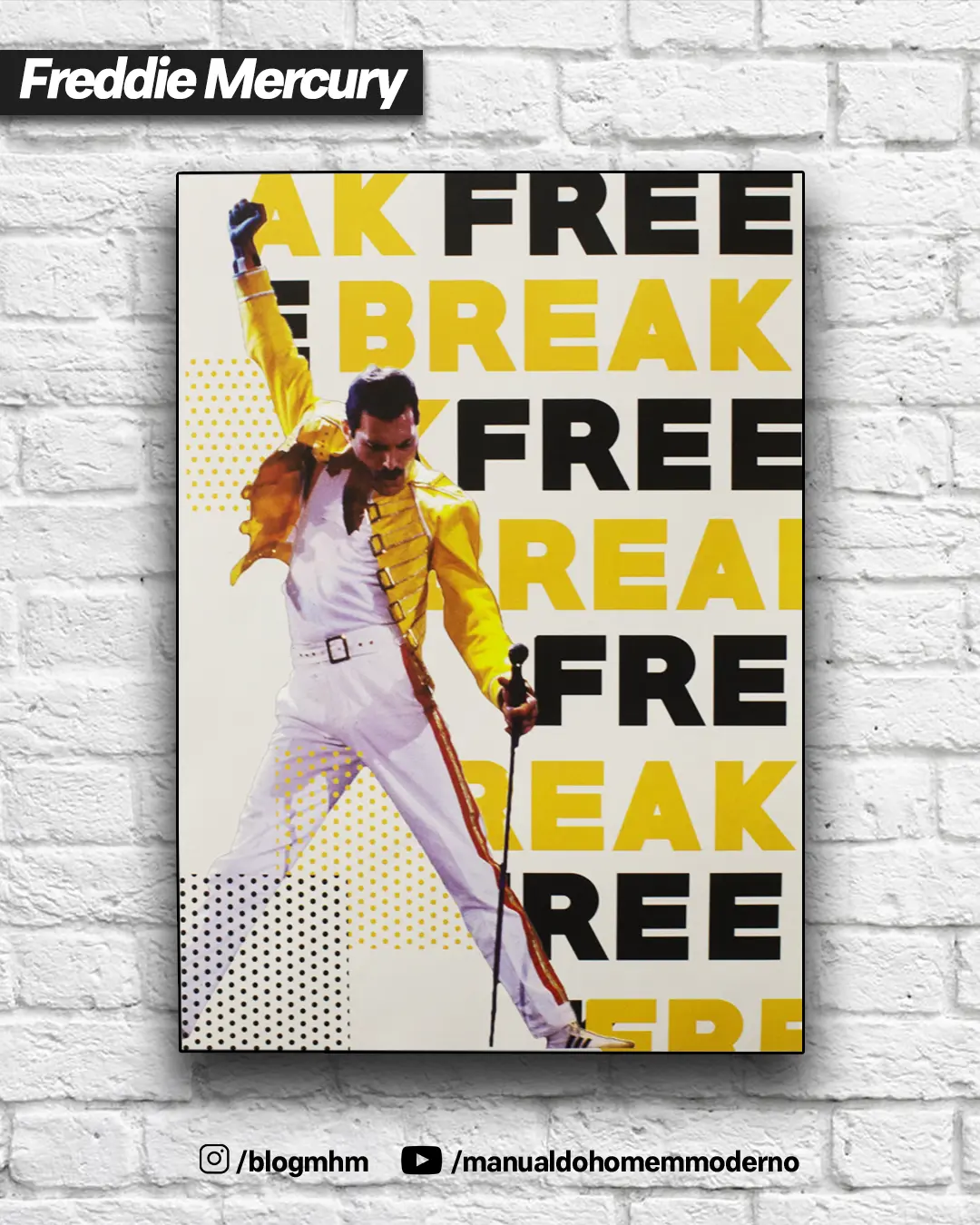 freddie mercury - quadro de decoração masculina