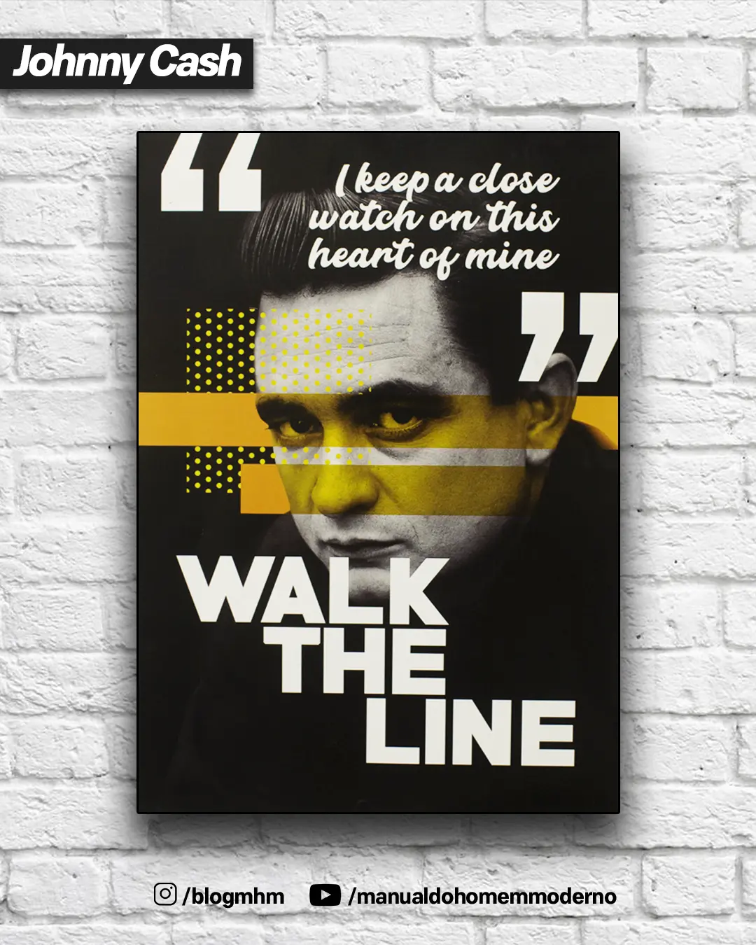 johnny cash - quadro de decoração masculina