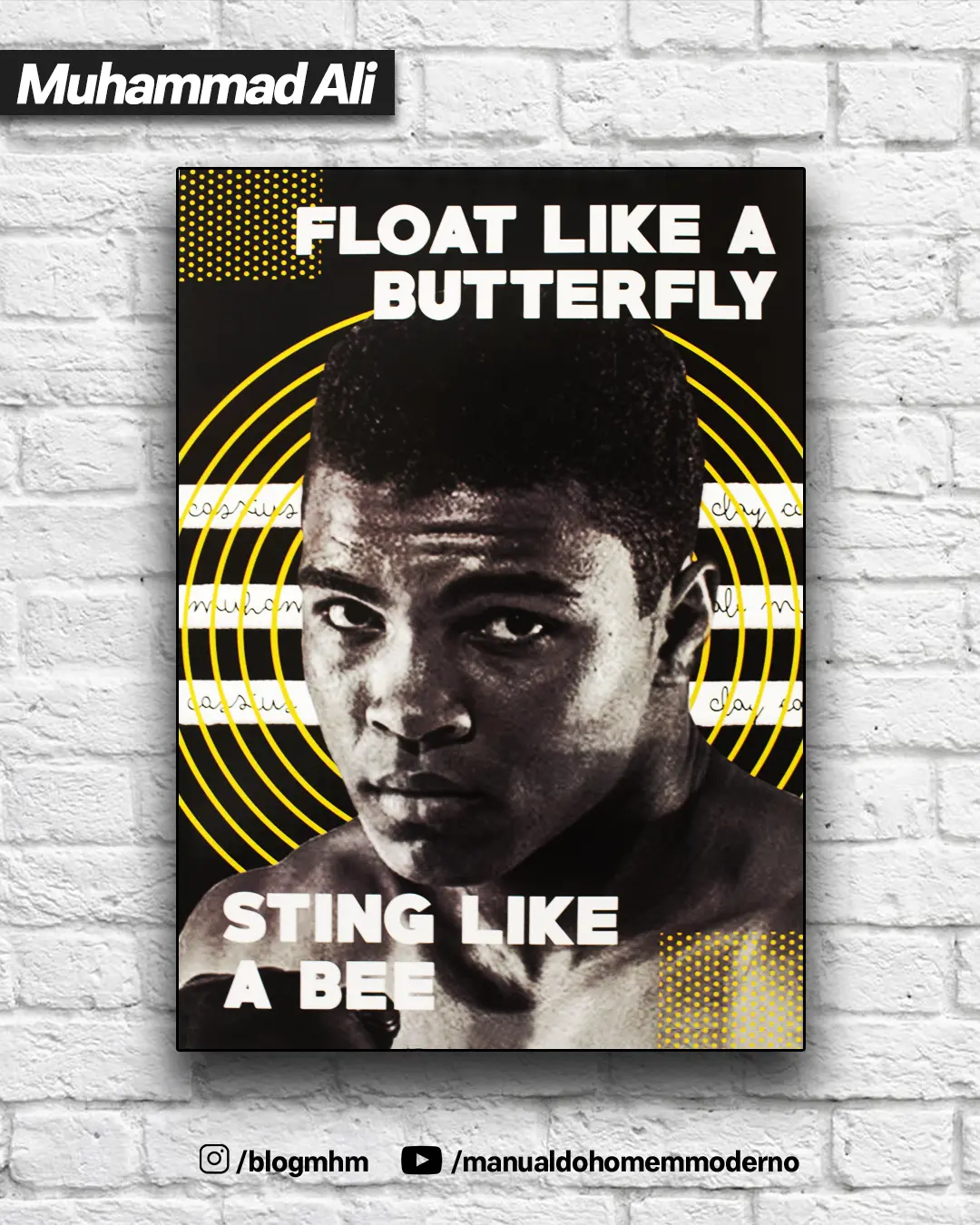 muhammad ali - quadro de decoração masculina