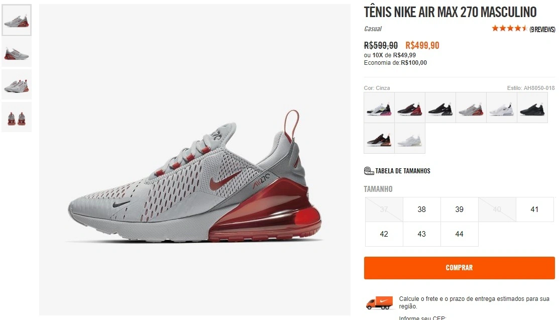 TÊNIS NIKE AIR MAX 270 MASCULINO