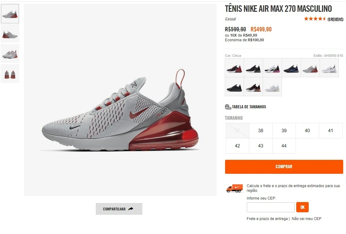 TÊNIS NIKE AIR MAX 270 MASCULINO