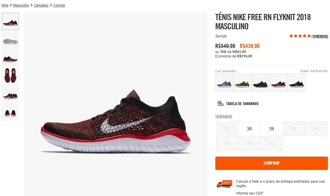 tênis Nike Free RN Flyknit 2018