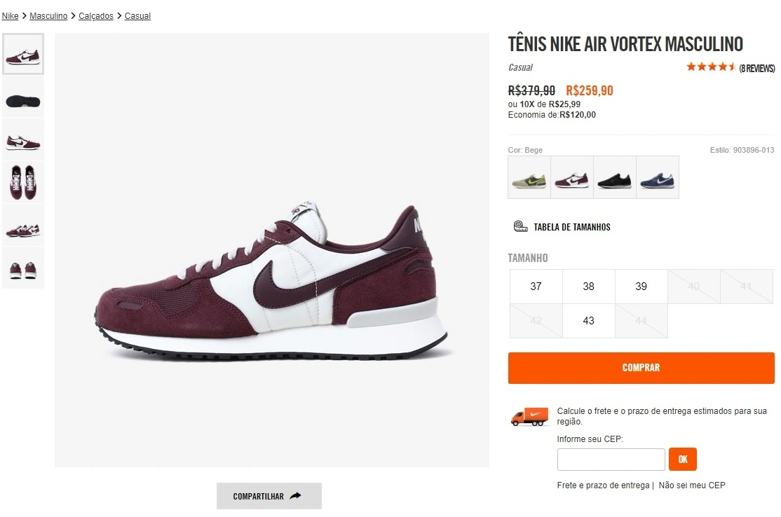 TÊNIS NIKE AIR VORTEX MASCULINO