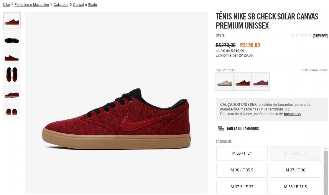 Tênis Nike SB Check Solar Canvas