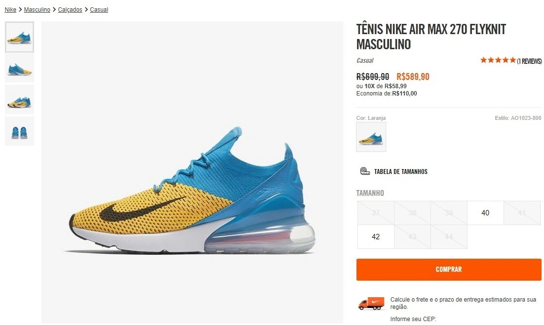 Tênis Nike Air Max 270 Flyknit