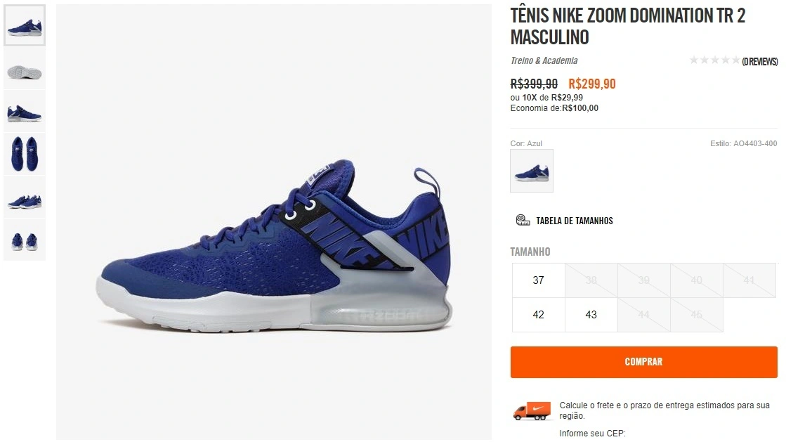 Tênis nike zoom domination tr 2