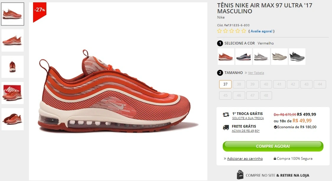 Tênis NIke Air Max 97 Ultra '17