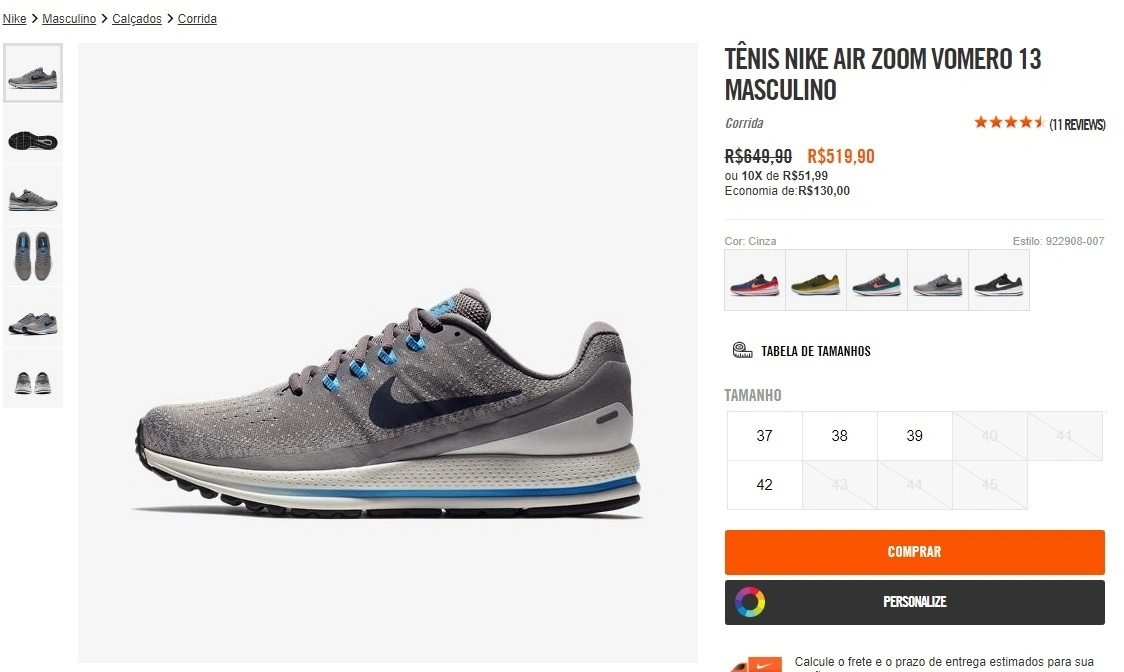 tênis NIke Air Zoom Voremo 13