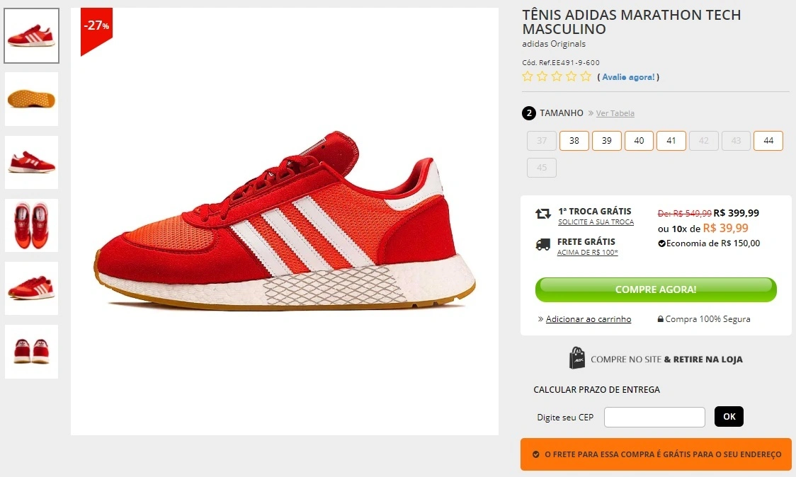 Tênis Adidas Marathon Tech