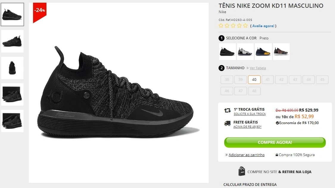 tênis nike zoom kd11