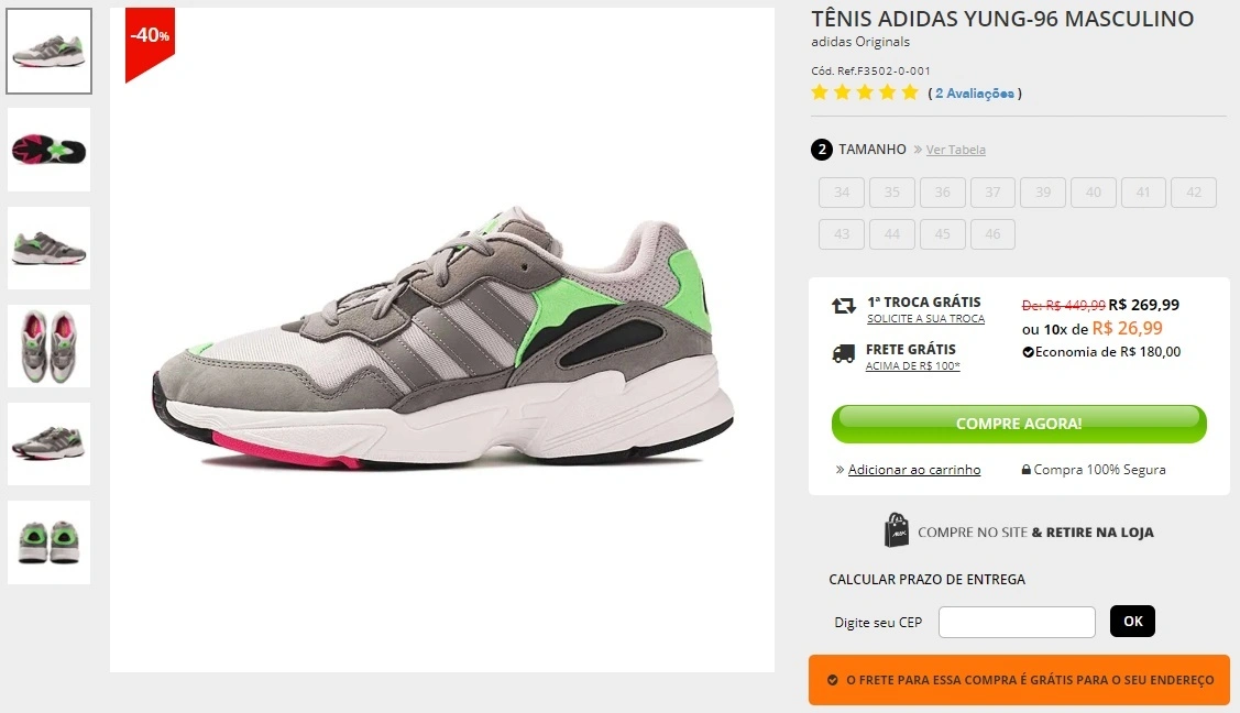 Tênis Adidas Yung-96