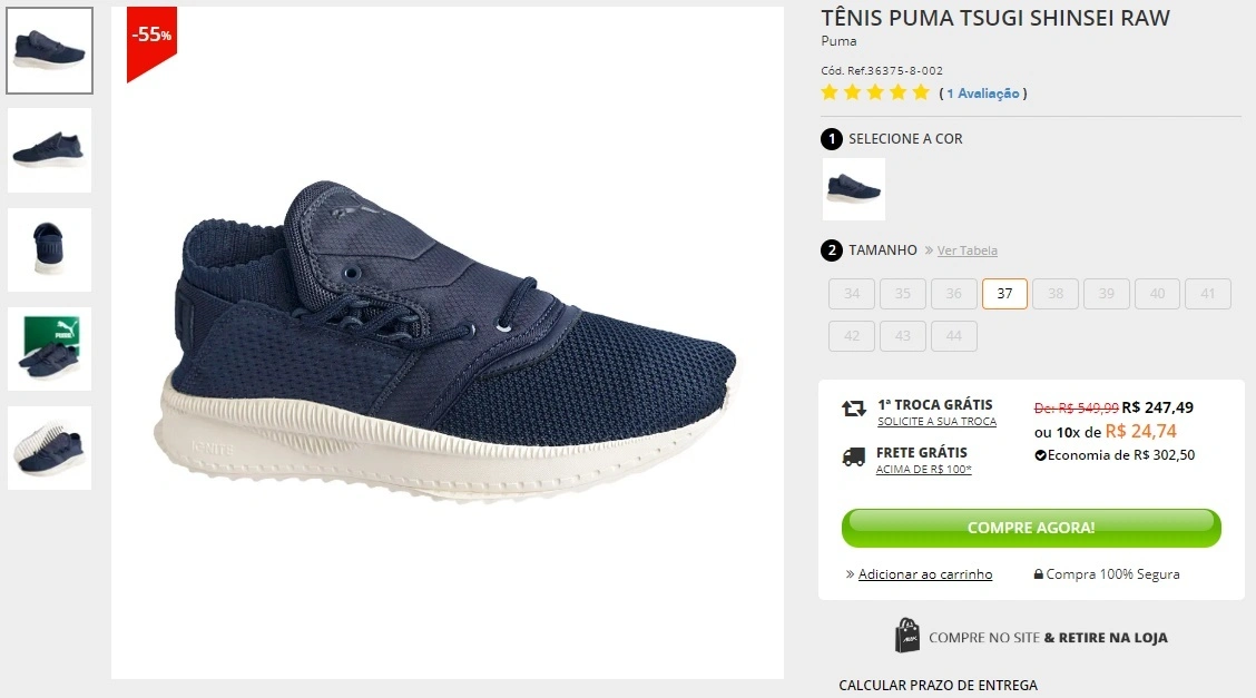 tênis Puma Tsugi Shinsei Raw