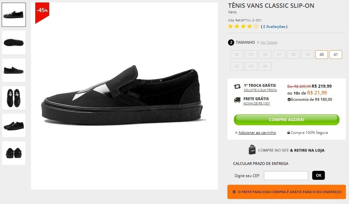 tênis Vans Classic Slip-on