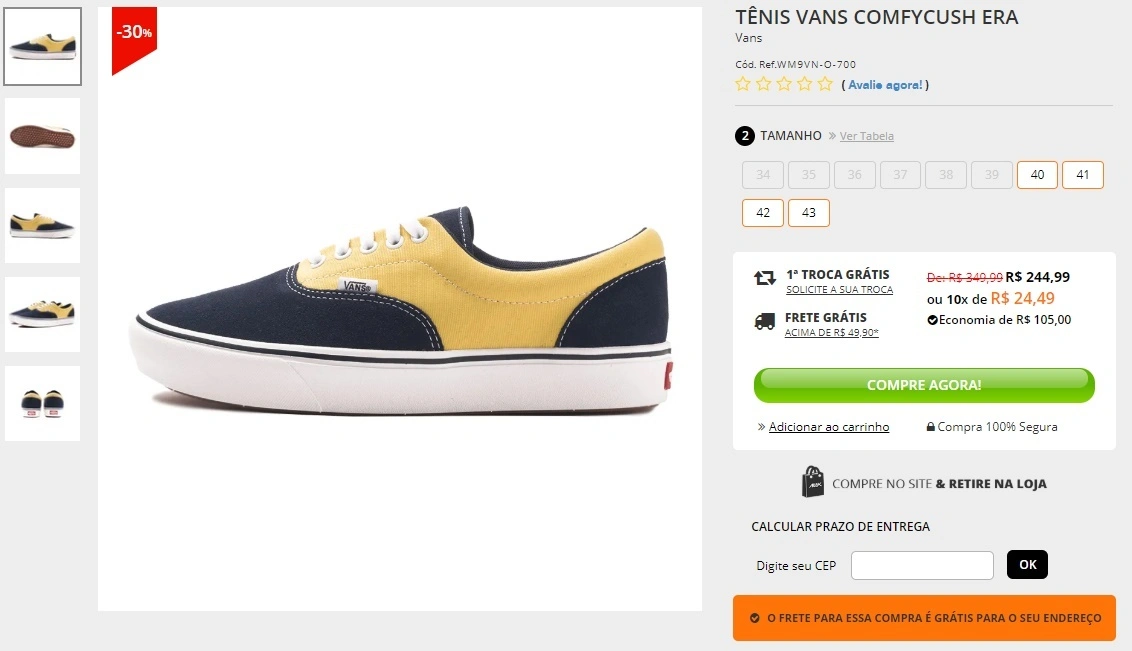 Tênis Vans Comfycush era
