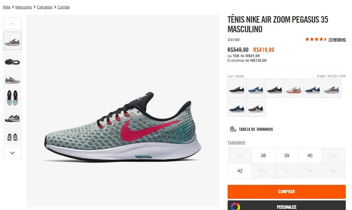 Tênis Nike Air Zoom Pegasus 35