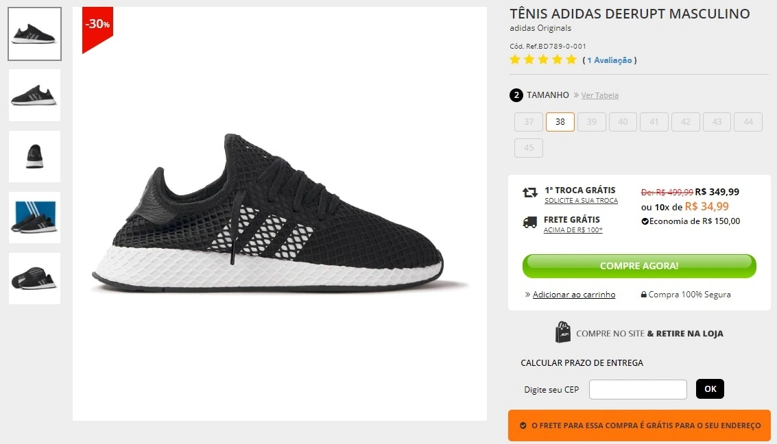 Tênis Adidas Deerupt