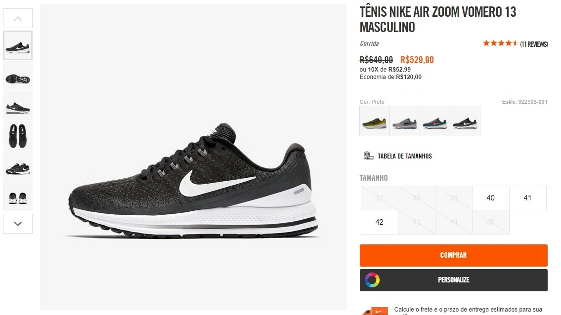 TÊNIS NIKE AIR ZOOM VOMERO 13