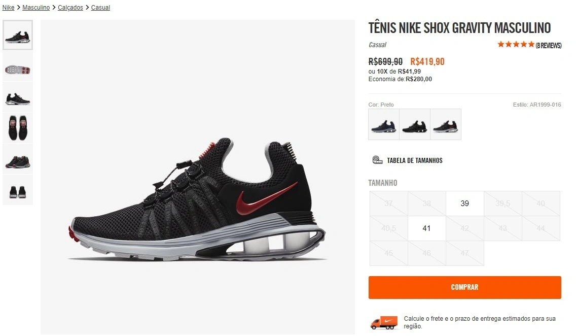 Tênis Nike Shox Gravaty