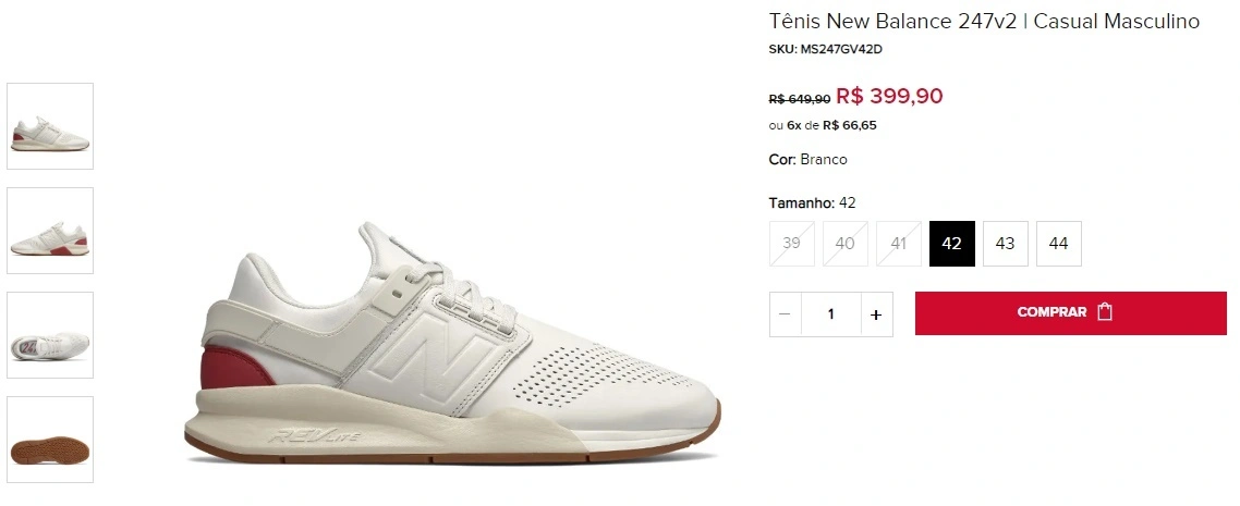 Tênis New Balance 247 V2 branco