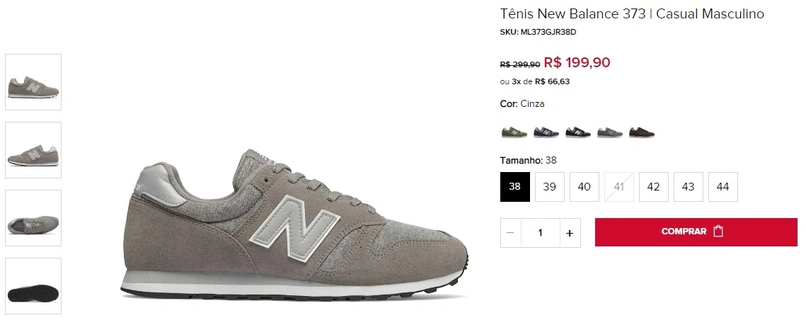 New Balance 373 cinza