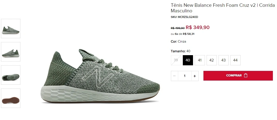 Tênis New Balance Fresh Foam Cruz V2 verde