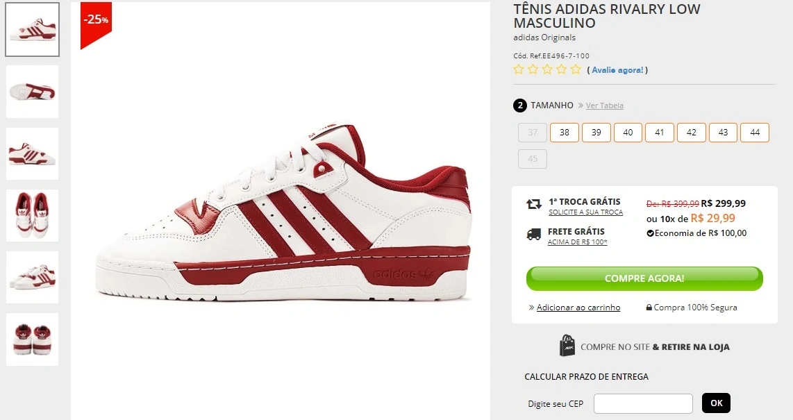 Tênis Adidas Rivalry Low