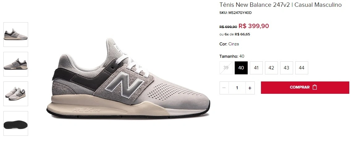 Tênis New Balance 247 V2 cinza 2