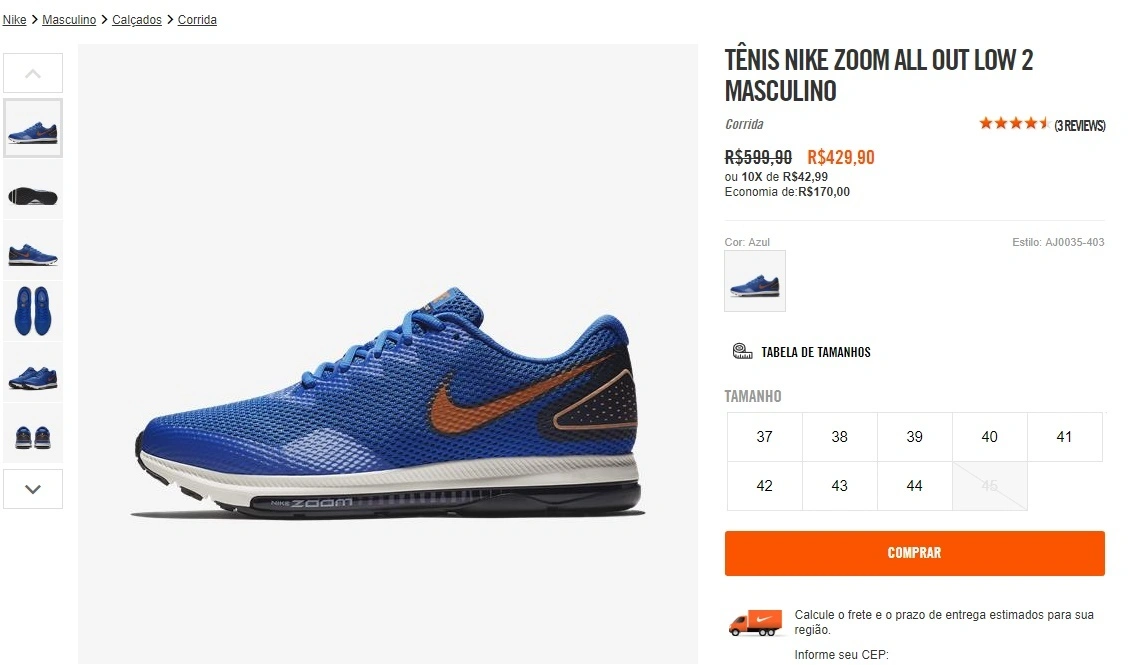 Tênis Nike Zoom All Out Low 2