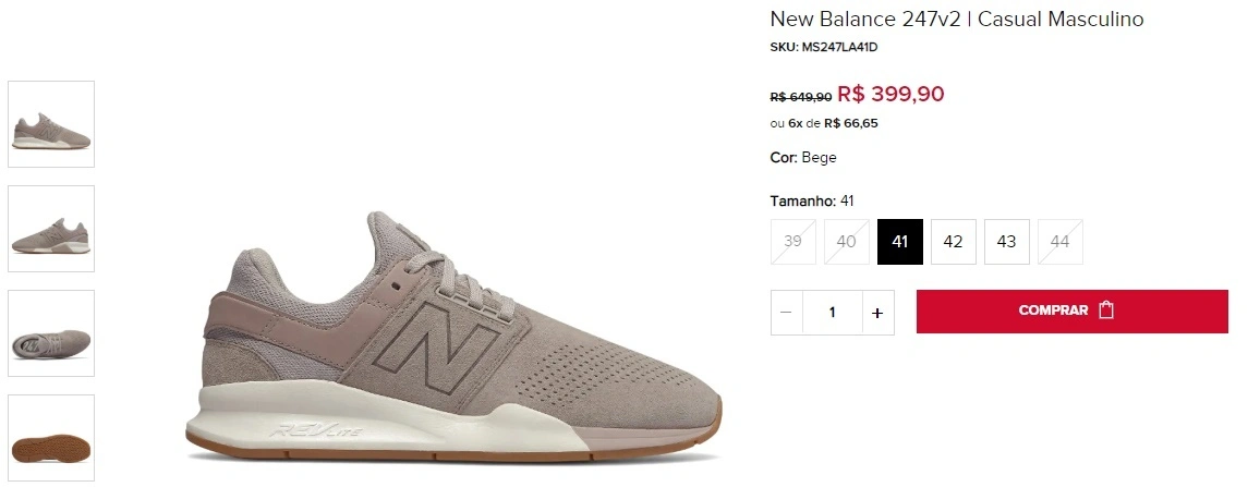 Tênis New Balance 247 V2 cinza