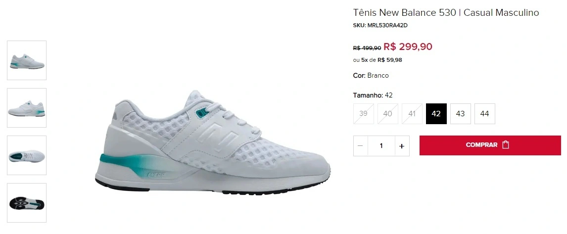 tênis New Balance 530 branco