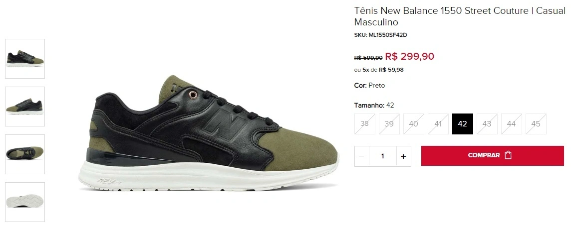 Tênis New Balance 1550 Street Couture