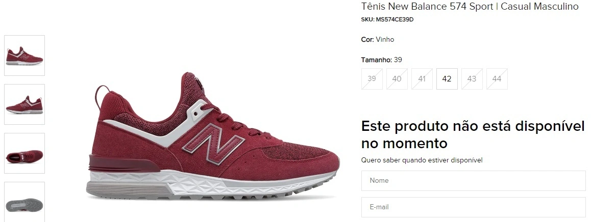 Tênis New Balance 574 Sport vermelho