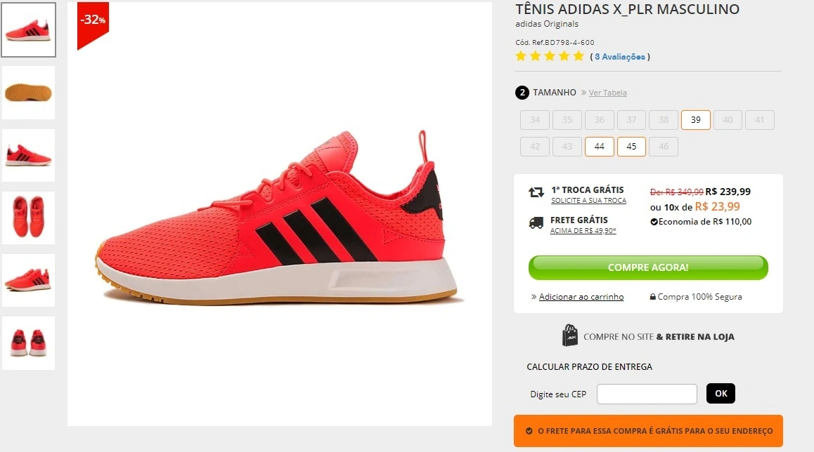 Tênis Adidas X-PLR