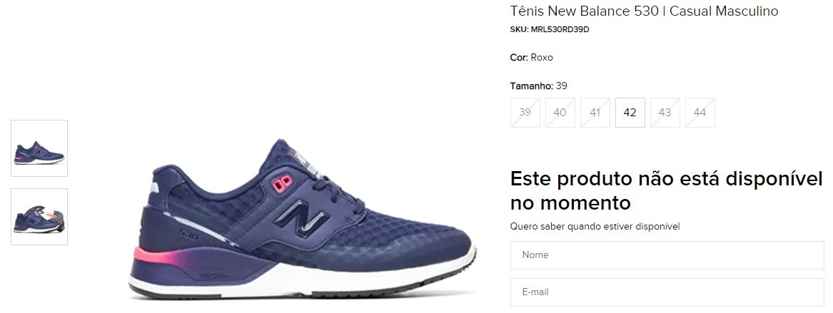 tênis New Balance 530 roxo