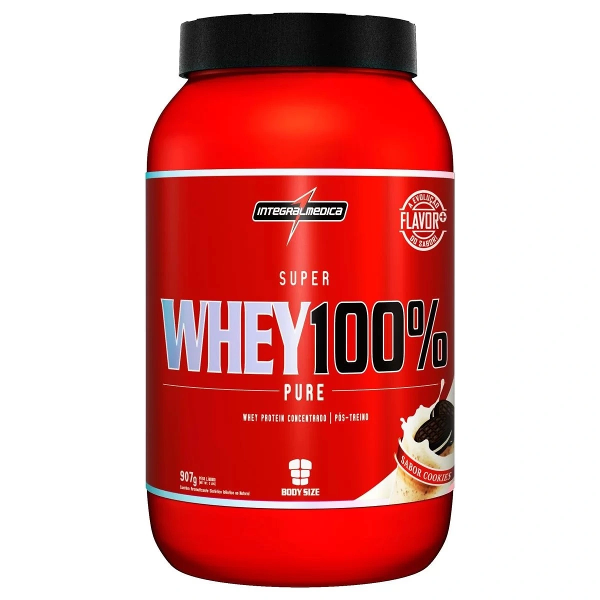 Whey Protein 100% Super Pure 907 g Body Size Pote - IntegralMédica