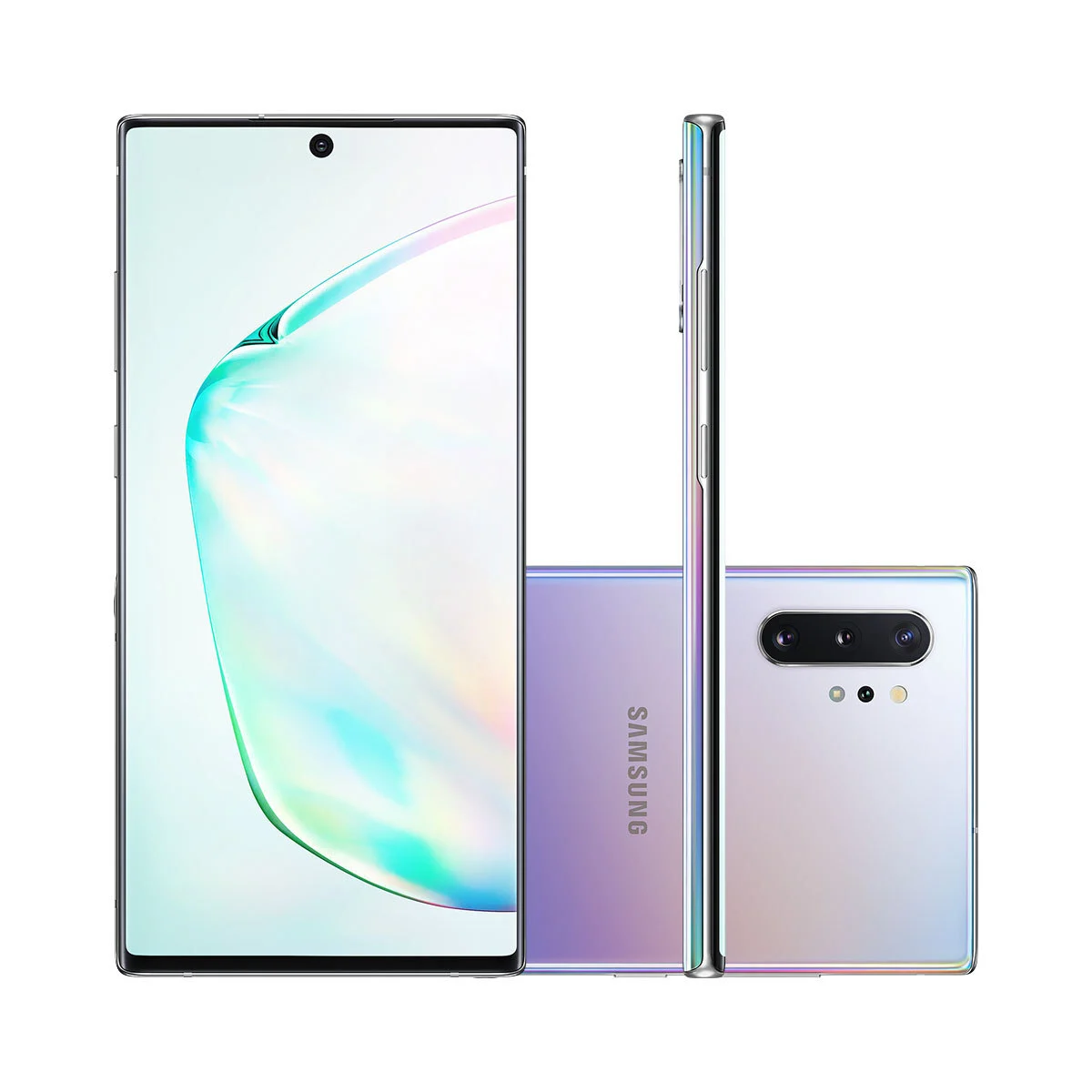 Smartphone Samsung Galaxy Note 10 Plus 256GB Prata 4G Tela 6.8 Câmera Tripla 16MP Selfie 10MP Android 9.0