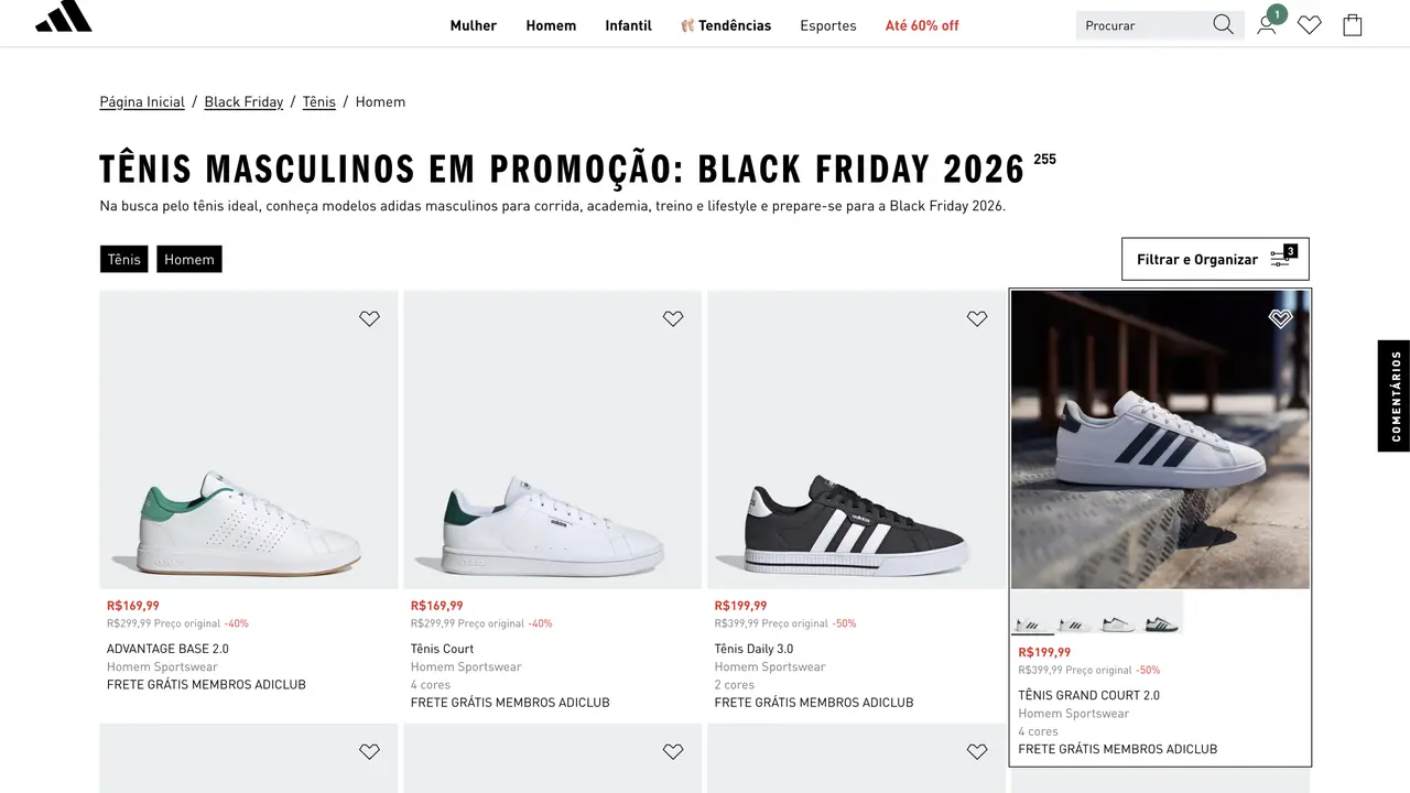 Cupom Adidas ESQUENTA15: 5 tênis para aproveitar o Esquenta Black Friday