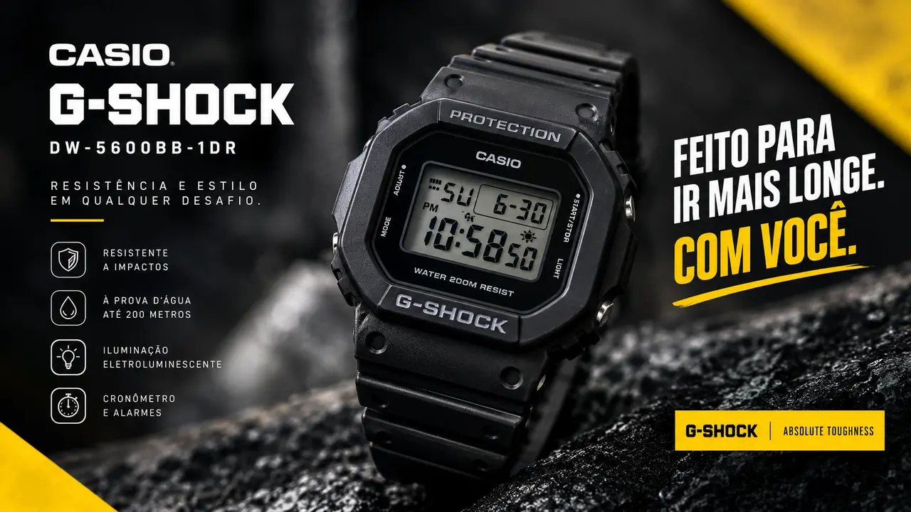 Relógio digital Casio G-Shock DW-5600BB-1DR preto