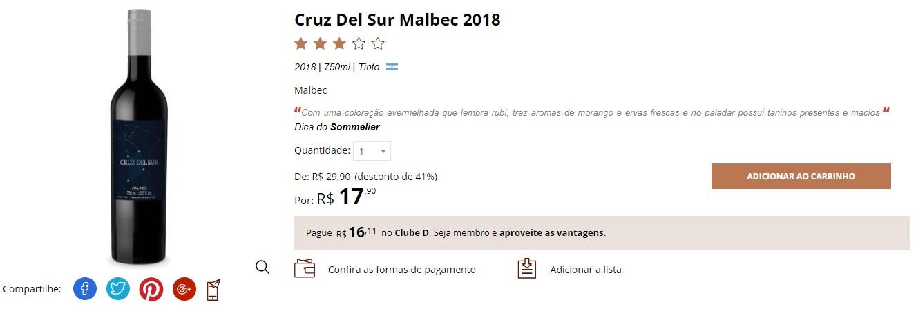 Cruz Del Sur Malbec