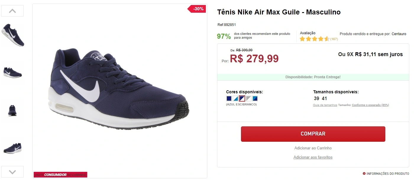 Tênis Nike air Max Guile