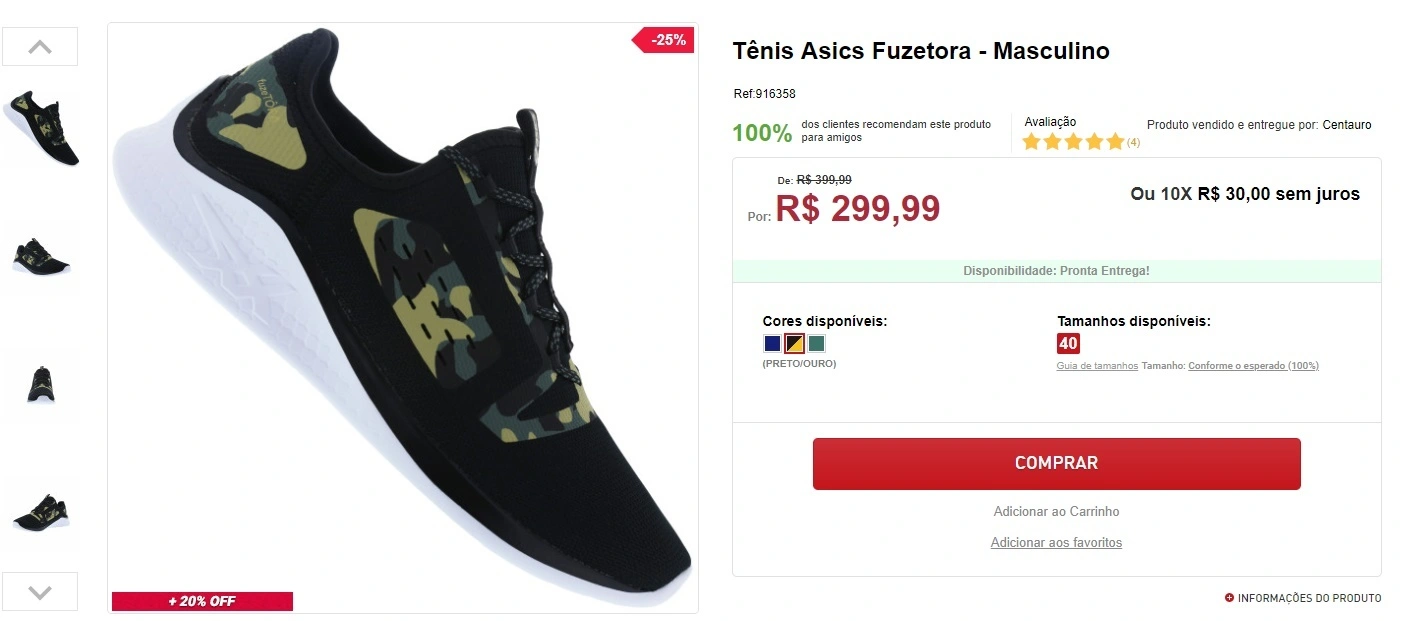 Tênis Asics Fuzetora