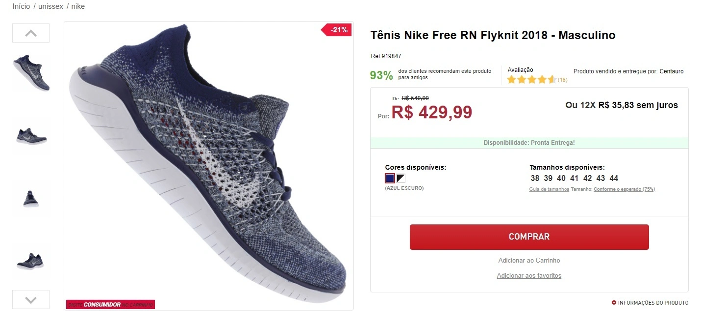 Tênis Nike Free RN Flyknit