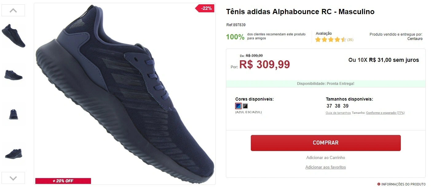 Tênis Adidas Alphabouce RC