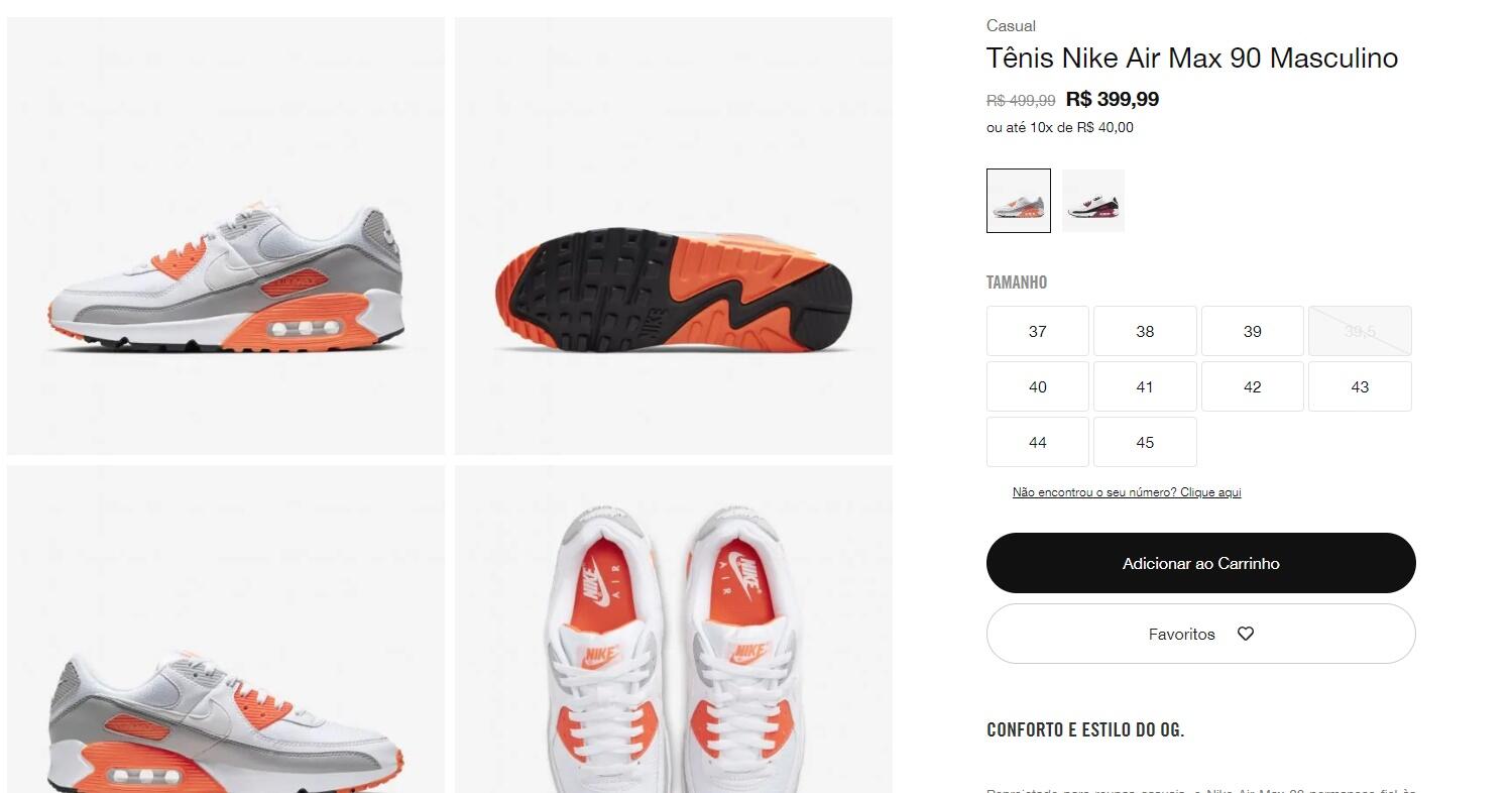 Desconto site Nike