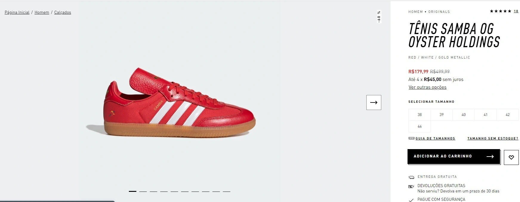 Tênis Samba OG Oyster Holdings